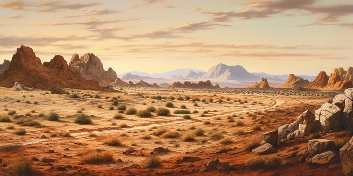 AI Generated. AI Generative. Wild west western texas arizona mexico native american indian landscape outdoor. Graphic Art