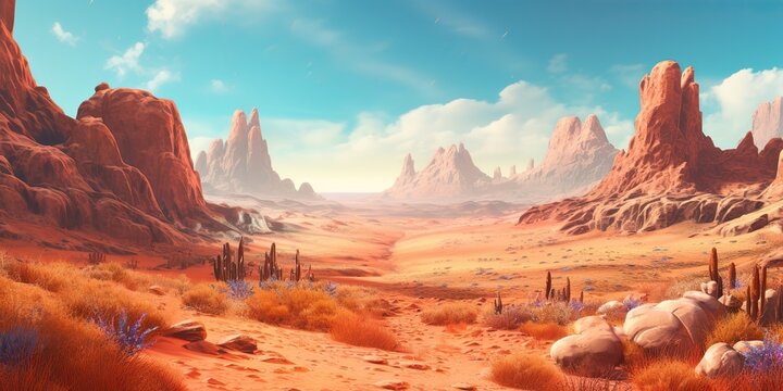 AI Generated. AI Generative. Wild west western texas arizona mexico native american indian landscape outdoor. Graphic Art