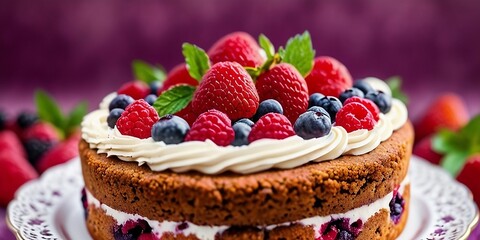  Chocolate Cake with Fresh Strawberries