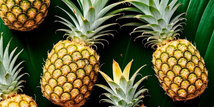 Tropical Delights: Juicy Pineapples in a Captivating Display
