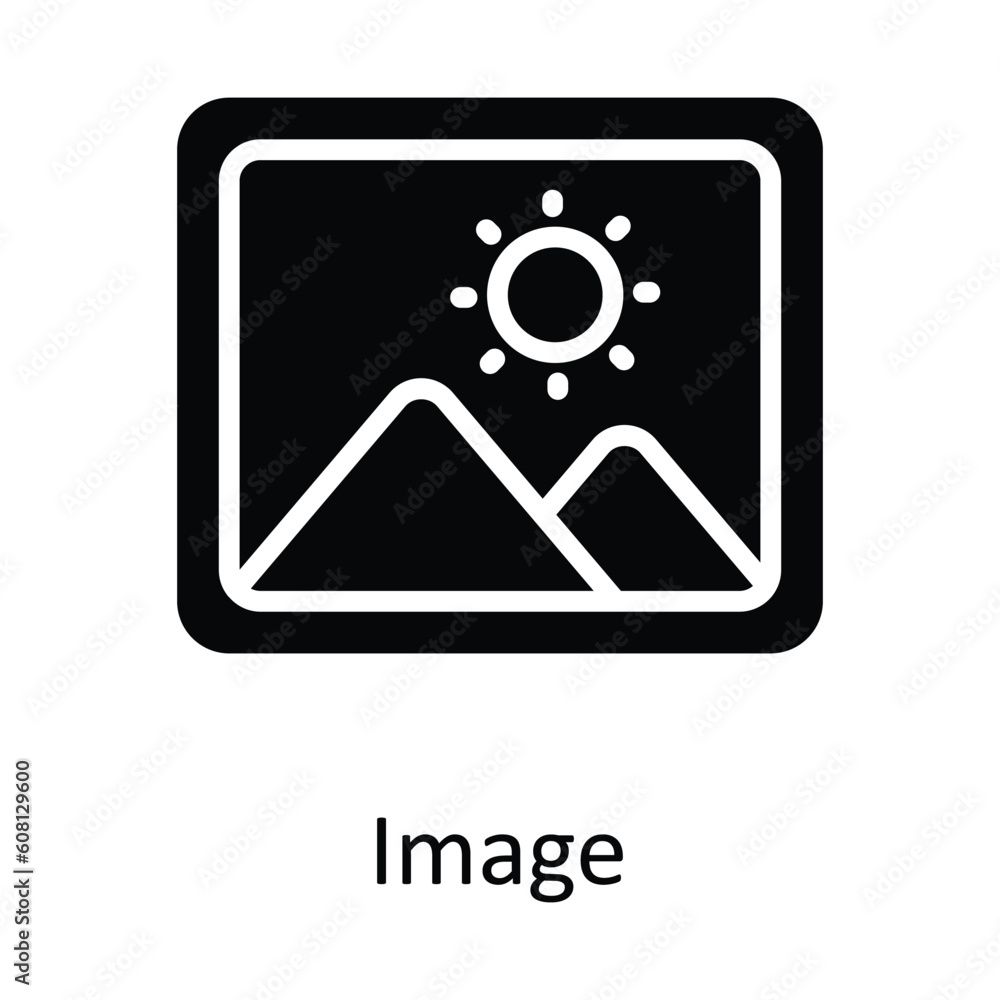 Poster image vector solid icon design illustration. user interface symbol on white background eps 10 file
