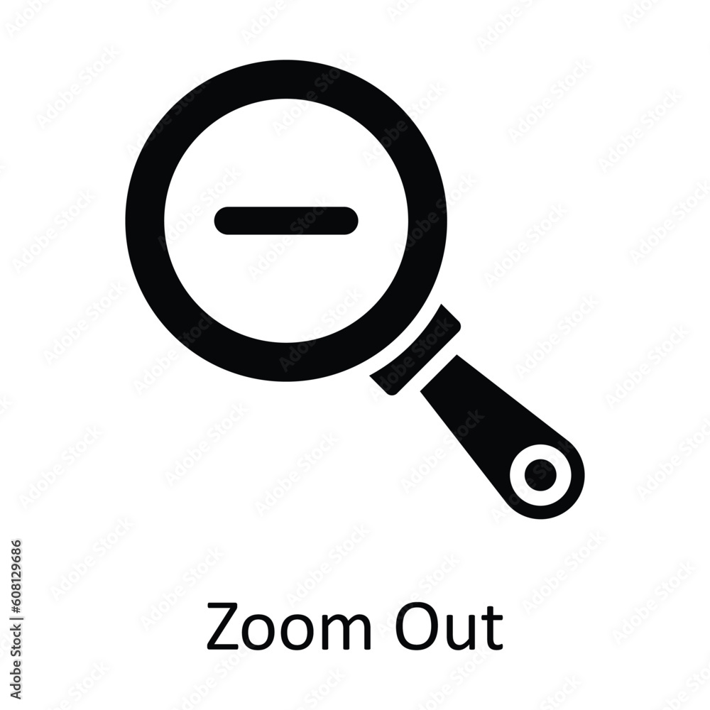 Poster zoom out vector solid icon design illustration. user interface symbol on white background eps 10 fil