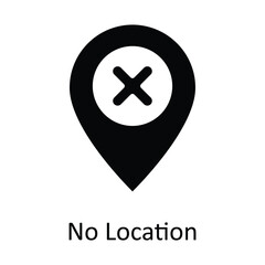 Obraz premium No Location Vector Solid Icon Design illustration. User interface Symbol on White background EPS 10 File