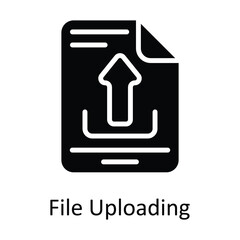 File Uploading Vector  Solid Icon Design illustration. User interface Symbol on White background EPS 10 File