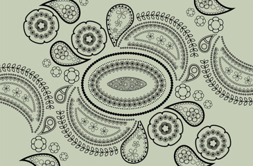 paisley beautiful culture vintage abstract drawing art pattern frame decoration decor 2