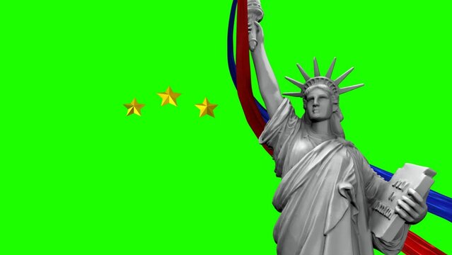 American symbol - Statue of Liberty. New York, USA. statue of liberty igreen screen animated full hd, happy independence day america USA