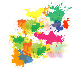 Fototapeta na wymiar Multicolored splash watercolor blot,Abstract vector water color