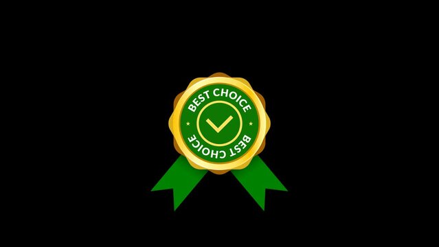 Best choice badge animation. Alpha channel.