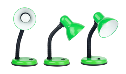 set green table lamp isolated from the background