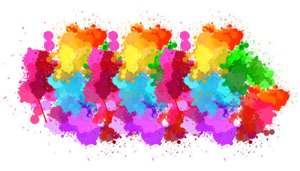 Multicolored splash watercolor blot line