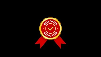 Best offer badge animation. Alpha channel.