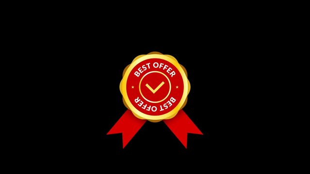 Best offer badge animation. Alpha channel.