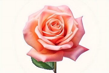 pink rose on white