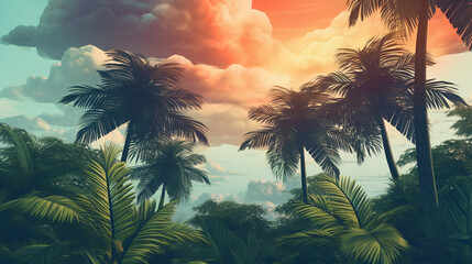 Fototapeta na wymiar Palm Tree Background