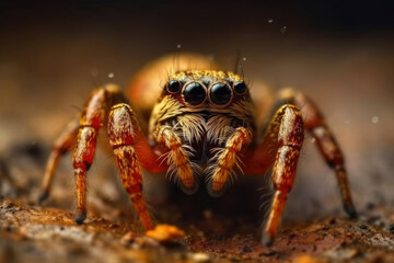 Delicate Arachnid: A Close-Up of a Tiny and Cute Little Spider. Generative AI