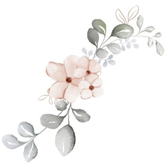 Flower watercolor art Watercolor flowers illustration. Watercolor drawing fashion on transparent background . Isolated flowers illustration element