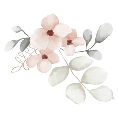 Flower watercolor art Watercolor flowers illustration. Watercolor drawing fashion on transparent background . Isolated flowers illustration element