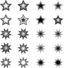 black and white star icons 