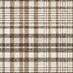Seamless artistic Tartan beige brown linden ivory Pattern. Modern Pattern with Colorful Lines. Seamless Stripes. Abstract Texture with Crossing Stripes. Ethnic Print Imitation of Grass Mat.