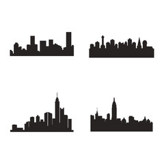 Silhouette of a city decoration vector. Vector illustration beauty  silhouette city