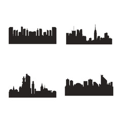 Silhouette of a city decoration vector. Vector illustration beauty  silhouette city