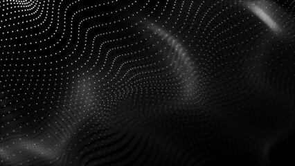 Sci-fi background. Digital landscape with dots and lines. Cyberspace grid. Background concept for your design. 3d