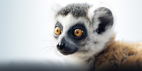 AI Generated. AI Generative. Photo Illustration of baby face lemur madagascar african animal. Graphic Art