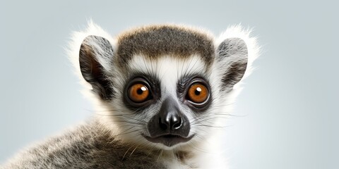 Fototapeta premium AI Generated. AI Generative. Photo Illustration of baby face lemur madagascar african animal. Graphic Art