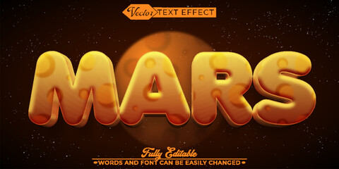 Cartoon Orange Mars Vector Editable Text Effect Template © Anka Design