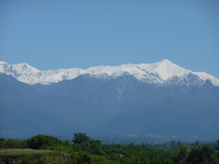 mountains in the morning