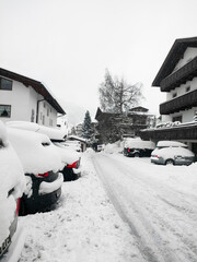 Heavy Snowfall in an Austrian Ski Resort