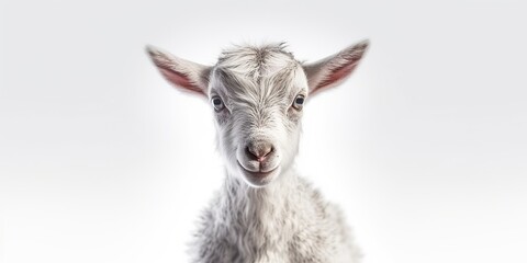 Fototapeta premium AI Generated. AI Generative. Photo illustration of baby little goat portrait face. Graphic Art