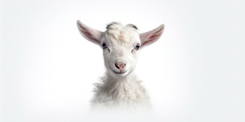 Fototapeta premium AI Generated. AI Generative. Photo illustration of baby little goat portrait face. Graphic Art