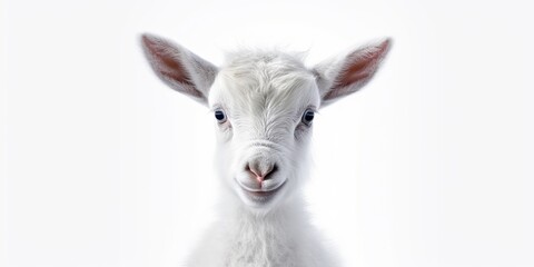 Fototapeta premium AI Generated. AI Generative. Photo illustration of baby little goat portrait face. Graphic Art