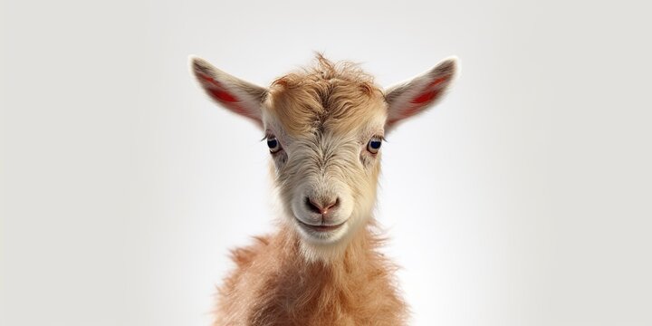 AI Generated. AI Generative. Photo illustration of baby little goat portrait face. Graphic Art