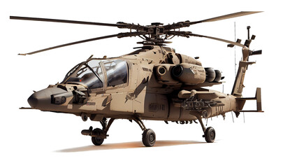 Fototapeta na wymiar military helicopter on a transparent background. AI generator