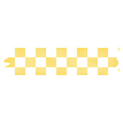 Yellow White Checkboard Washi Tape