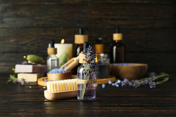 Concept of skin and face care, lavender cosmetic