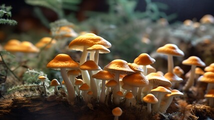 A Close Up Mushrooms in a Natural, Image Ai Generated