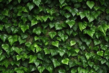 Abstract Ivy Branches Pattern on Green Textured Wall Background
