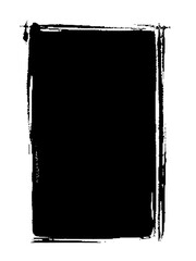 Obraz premium rectangle frame rendered in vigorous strokes of an ink brush. transparent background, PNG file.