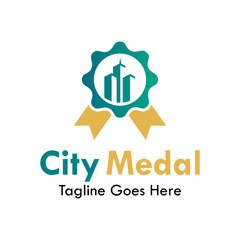 City medal design logo template illustration