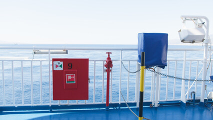 Fototapeta na wymiar Fire hydrant on ferry ship