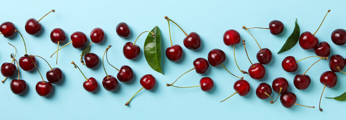 Concept of fresh summer food - delicious cherry