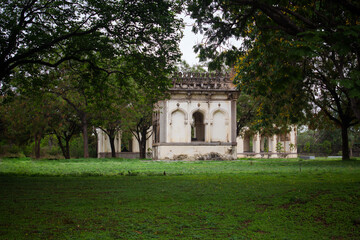 Fototapeta na wymiar View of one of tomb building with natural surroundings in Qutb Shahi Archaeological Park, Hyderabad, India