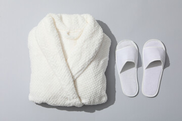 Bath accessories and supplies, composition with bathrobe