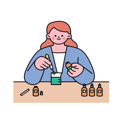 One day class workshop. People are learning new skills. Perfume improvement workshop.