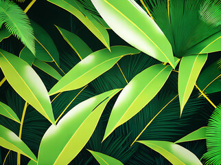 3D tropical forest with high contrast.
