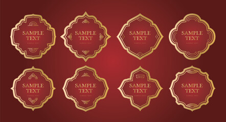 中華風背景フレーム枠背景セット