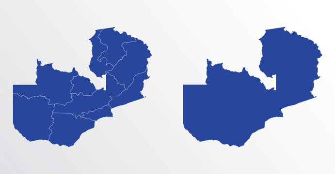 Zambia map vector illustration. blue color on white background